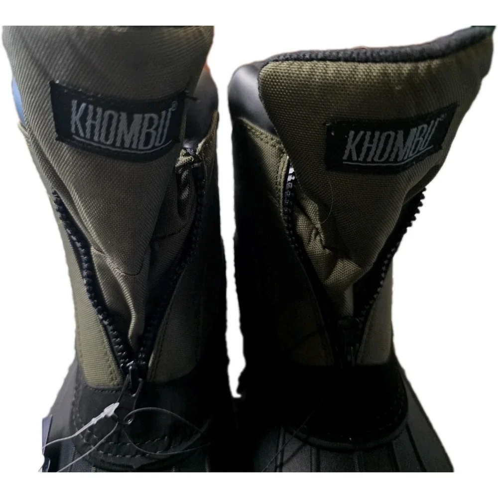 Khombu Cliff Men's Brown Cushioned Winter Boot Warm Lining, Zipper Closure Sz 12